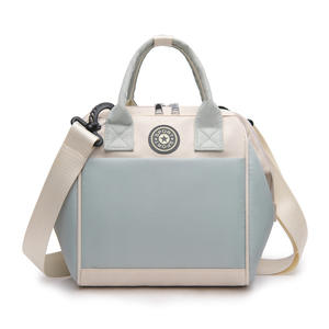 Wholesale Stylish Dual Tone <b>Mini</b> Shoulder Bag For <b>Women</b> Lightweight Waterproof Nylon Handbag With Adjustable Strap Top Handle - Product Image 6