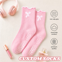 Chaussettes de yoga antidérapantes en coton peigné à volants, personnalisées, pour le sport, le Pilates et le Lagree – Nouveauté East