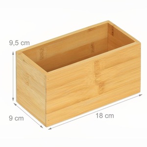 Wooden Desktop Storage <b>Box</b> Open Top Solid Wood Cosmetic Organizer Eco Friendly <b>Makeup</b> Storage - Product Image 3