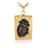 Collier unisexe à la mode en forme de cœur coudé, bijou étanche, Hip Hop, Puzzle en plaqué or, d'orgue anatomique, pendentif en forme de cœur pour Couple, pour l'amour