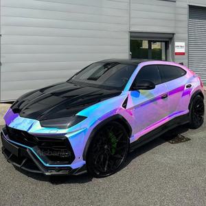 ฟิล์มไวนิลโครเมียม PET สีรุ้ง โฮโลแกรม เงา สีขาวเงิน PVC สติ๊กเกอร์ติดรถยนต์ ฟิล์มหุ้มรถยนต์ โครเมียมเคลือบเงา สีรุ้ง - Product Image 3