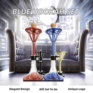 Chicha de luxe avec plateau miroir, un seul <span class=keywords><strong>tuyau</strong></span>, tige en aluminium et vase en verre transparent pour bars et soirées - Product Image 2