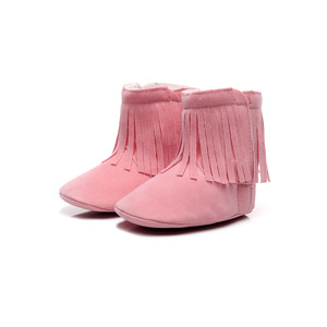 Botas de algodón térmicas con borlas elegantes, calzado <span class=keywords><strong>infantil</strong></span> cálido de felpa, primeros pasos antideslizantes para bebés - Product Image 1