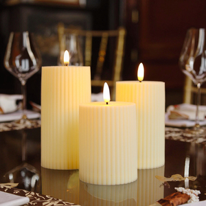 Bougie pilier à flamme <span class=keywords><strong>LED</strong></span> activée par la lumière, bougies <span class=keywords><strong>LED</strong></span> blanches pour salon, chambre à coucher, intérieur et extérieur - Product Image 4