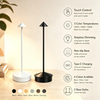 Lampe de table sans fil à LED rechargeable, style minimaliste en métal, pour hôtellerie et restaurants de luxe