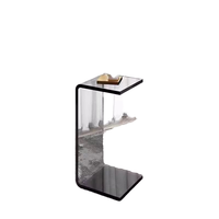 Table basse moderne transparente en acrylique Table d'appoint minimaliste pour le salon Meubles de maison avec baie vitrée Design