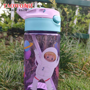 TaoWo Children's Plastic Water <b>Cup</b> <b>With</b> <b>Straw</b> Duckbill Portable Cartoon Design For Kids School Use - Product Image 3