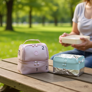 Borsa termica per bento 26x15x16 cm con rivestimento interno in lamina per la conservazione degli alimenti - Product Image 2
