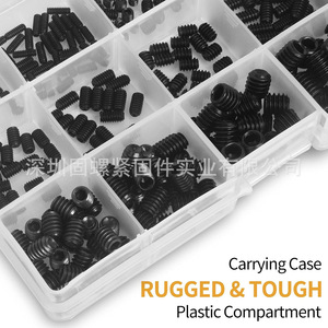 390Pcs Black Carbon Steel Internal Hex <b>Socket</b> Set <b>Screws</b> With Wrench Boxed Kit - Product Image 2