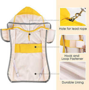Imperméable pour chien du fabricant, coupe-vent, avec capuche, couleur unie, en polyester, toutes saisons, protection solaire UV pour chiens - Product Image 2