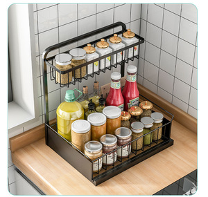 <span class=keywords><strong>Easylife</strong></span>-Estante organizador de tarros de especias para encimera, estante para fregadero de cocina, estante de almacenamiento de baño de acero metálico con cajón deslizante - Product Image 6