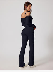 <span class=keywords><strong>Combinaison</strong></span> de Sport <span class=keywords><strong>Femme</strong></span> Pièce Unique à Séchage Rapide, <span class=keywords><strong>Pantalon</strong></span> Évasé, Justaucorps d'Entraînement et Yoga pour Femmes - Product Image 3
