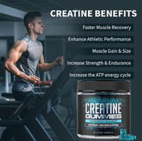 Gummies de Créatine Monohydrate Or Marque Blanche 5000mg – Complément Pré-entraînement Sportif pour la Croissance Musculaire et l'Énergie