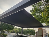 Outdoor Luxus versenkbare Aluminium Pergolen Wasserdichte Lamellen Patio Aluminium Dach abdeckung Baldachin mit motorisierten Luft schlitzen