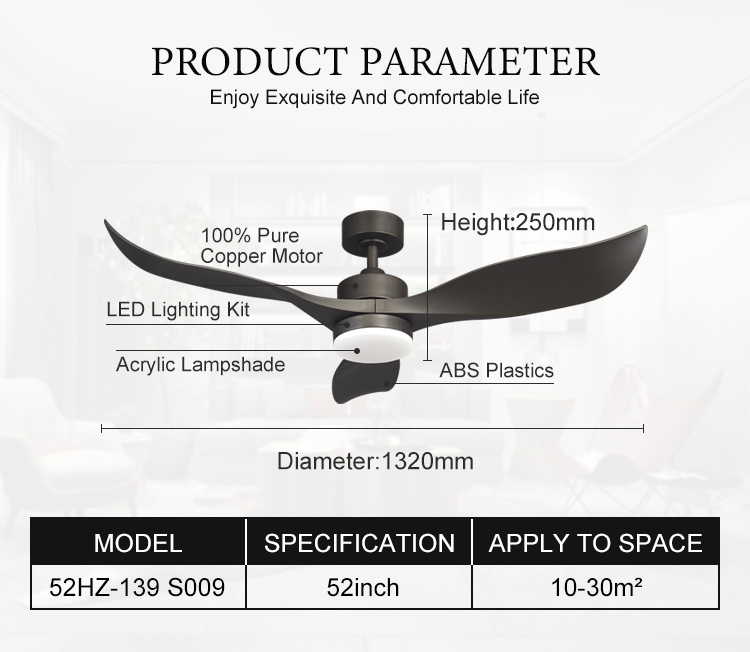 Factory modern decorative ceiling fan Light 52/42 inch LED ceiling fan with LIGHT OEM