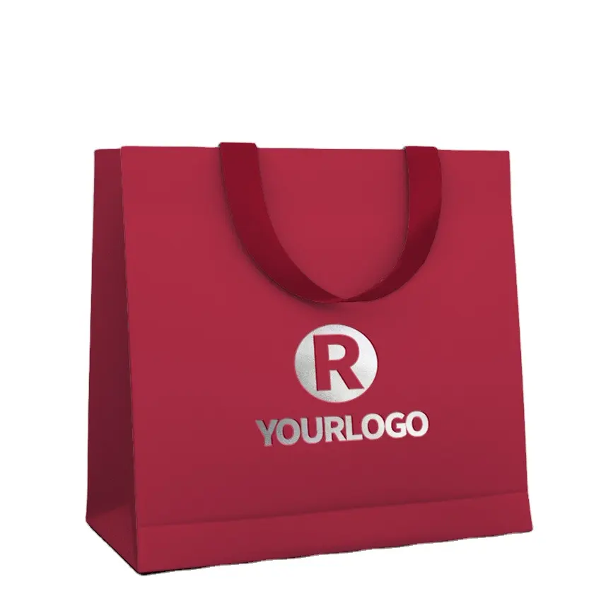 Özel logo hediye keseleri teşekkür ederim hediye kağıt torba beyaz alışveriş çantaları