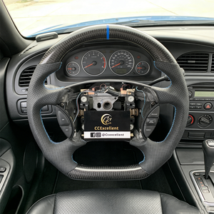 Volante de Fibra de Carbono Real Personalizable de Excelente Calidad y Bajo <span class=keywords><strong>Precio</strong></span> para Ford <span class=keywords><strong>Mustang</strong></span> 1999 2000 <span class=keywords><strong>2001</strong></span> 2002 2003 2004 - Product Image 1