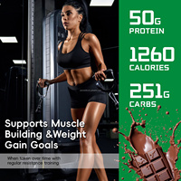 Poudre de protéines pour la prise de masse, saveur chocolat, 3 lb, poudre pour la prise de masse musculaire avec protéines de lactosérum, créatine, L-glutamine