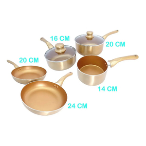 Modern Ceramic Marble Coated Pot Pan Glass Lids Bakelite Handles Non-Stick Forged Aluminum 6-Piece Dishwasher Safe <b>Cookware</b> <b>Set</b> - Product Image 6