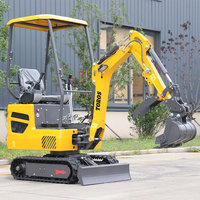 Mini-excavatrice TOROS 1 tonne certifiée CE, compacte, à chenilles, pour travaux de construction en verger, directement de l'usine