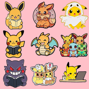 Set <span class=keywords><strong>de</strong></span> 9 Broches Esmaltados Kawaii <span class=keywords><strong>de</strong></span> Pokémon, Lindos Insignias <span class=keywords><strong>de</strong></span> Metal para Solapa, para Bolsos, Ropa, Sombreros, Regalo - Product Image 1