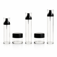 Ensemble de flacons pulvérisateurs transparents en PET avec pompe noire, pots cosmétiques vides pour crème, emballages de soins de la peau