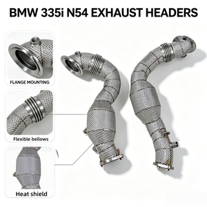 Выхлопная система из нержавеющей стали для BMW <span class=keywords><strong>335i</strong></span> E90 E91 <span class=keywords><strong>E92</strong></span> E93 N54 3.0T 2007-2010: коллектор, патрубки и даунпайп с теплозащитным экраном - Product Image 1