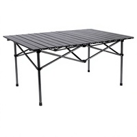Table de pique-nique en métal peu encombrante pour le camping, table pliante d'extérieur durable et légère avec sac de rangement