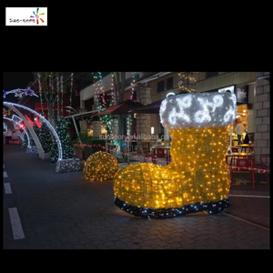 Décorations lumineuses de Noël, chaussettes de Noël, chaussures de Noël, bottes du Père Noël, décorations de Noël pour la période des fêtes - Product Image 4