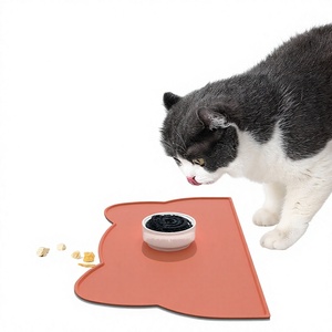 Tapis de table en silicone de qualité alimentaire en forme de chat, grande taille, pour chats et chiens, imperméable et anti-fuite, modèle best-seller - Product Image 1