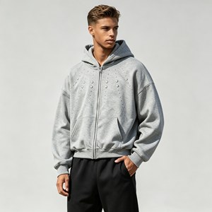 Sweats à capuche pour hommes en gros, personnalisés, de haute qualité, épais, oversize, effet délavé soleil, délavé à l'acide, style pull-over - Product Image 5