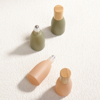 Flacon roll-on en verre givré vide de 10 ml avec bouchon en bois, rechargeable, pour huile de parfum, huile essentielle