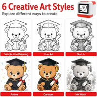 Nouvelle mini-imprimante portable sans fil 2026 pour enfants, boîte rouge, écran couleur, résolution 203 dpi, format de papier 57x26mm, IA, photos et vidéos instantanées