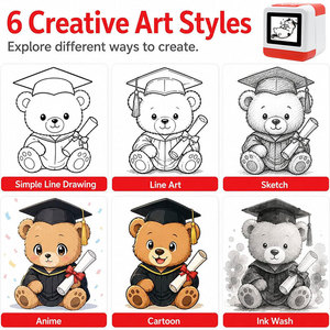 Nouvelle imprimante mini créative 2026 pour enfants, boîte rouge, imprimante AI portable sans fil, prend en charge l'impression instantanée de photos et de vidéos - Product Image 6
