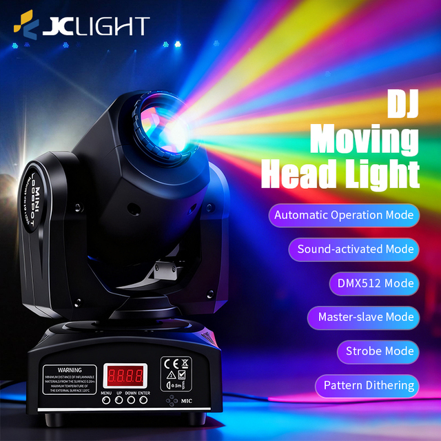 30W RGBW LED DMX512 7 Color Mini Stage Light Gobo Beam Moving Head DJ Disco