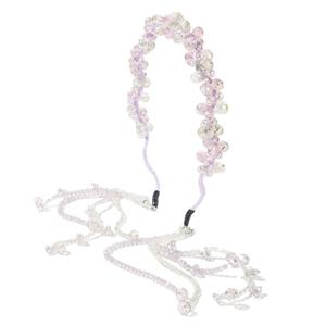 Diadema con cuentas de cristal <span class=keywords><strong>lila</strong></span> de lujo, borla desmontable, antideslizante, mariposa dulce, accesorio para el <span class=keywords><strong>cabello</strong></span> de boda - Product Image 5