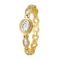 Nouvelle Montre-bracelet à Quartz Ovale Vintage en Acier Inoxydable pour Femme, Bracelet Bijou Mignon, Montres pour Femmes avec Perles