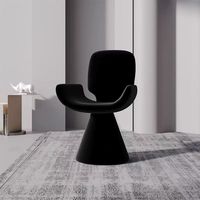 Chaise de salle à manger élégante à base conique, fauteuil moderne rembourré en velours doux pour salon