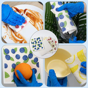 Éponge de <span class=keywords><strong>cuisine</strong></span> multifonctionnelle, torchon carré non tissé allemand <span class=keywords><strong>en</strong></span> pâte de <span class=keywords><strong>bois</strong></span> coton absorbant dégraissant, plat à récurer, vente <span class=keywords><strong>en</strong></span> gros - Product Image 4