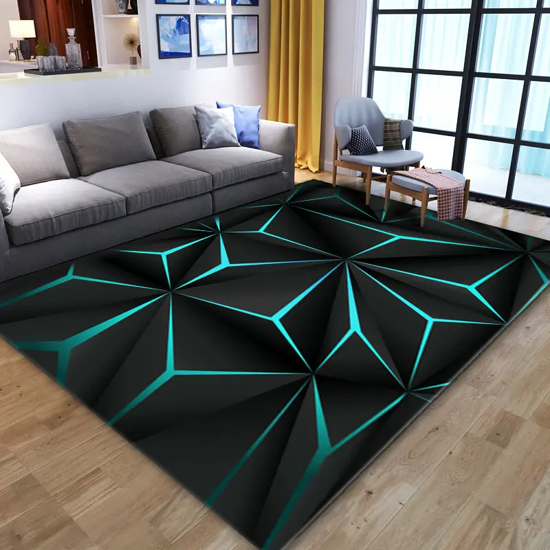 핫 세일 3d 카펫 거실 기하학적 비전 깔개 3D 인쇄 침실 깔개 카펫 홈 장식 거실 바닥 장식