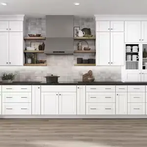 CBMmart 2014 kabinet dapur, lemari dapur gaya Jerman mewah klasik dengan bentuk U untuk meja marmer dan kayu ek