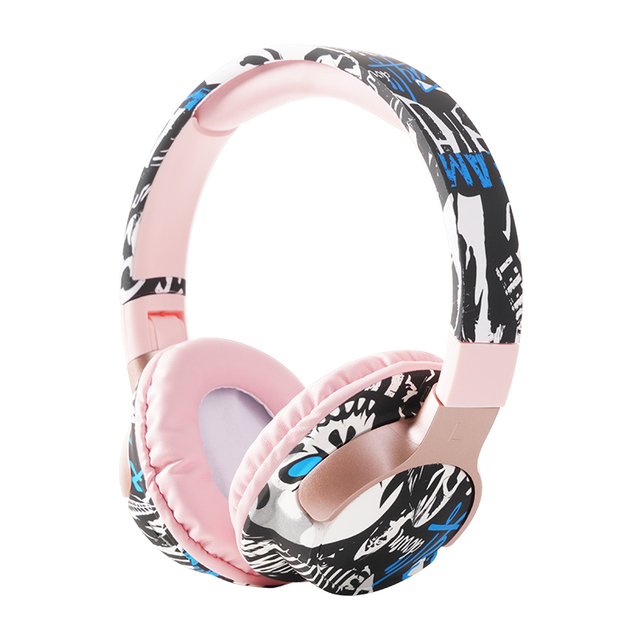 Graffiti Style Wireless Over-Ear Headphones Surround Sound BT 5.3 Foldable Design Dynamic Driver Audiophile Travel Mobile Phone