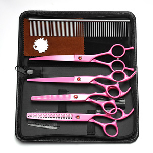 Pink Pet Dog Grooming Shears 7.0 Inch 4 Piece Set Multifunctional Stainless Steel For Dogs - Product Image 2