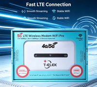 Router MiFi 4G LTE T-elek dengan Antarmuka USB Eksternal yang Dapat Disesuaikan, WiFi 150Mbps, Tidak Terkunci, Portabel, Ukuran Saku, Baterai 3000mAh