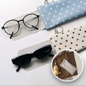 Polka Dot Pattern Faux Leather <b>Glasses</b> Pouch 4 Colors <b>Glasses</b> <b>Case</b> Cute Stylish <b>Glasses</b> Storage PU Leather Holder - Product Image 3