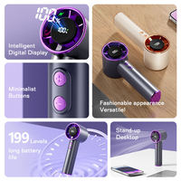 Ventilateur portable sans pales G06 à turbine, contrôle de vitesse progressif, affichage numérique, flux d'air puissant, rechargeable par USB, mini-refroidisseur