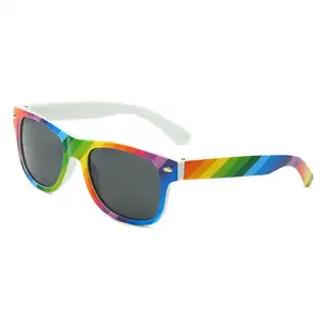Детские радужные солнцезащитные очки для мальчиков и девочек, детские Квадратные Солнцезащитные очки для родителей и детей, цветные очки с защитой от УФ-лучей для мужчин и женщин
