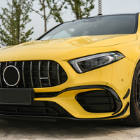 Para Mercedes Benz Clase A W177 A45 AMG, kit de carrocería de plástico PP con alerón inferior delantero, labio divisor y cuchilla de aire lateral
