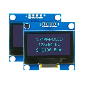 128x64 çözünürlük 1.3 inç OLED ekran modülü IIC I2C arayüzü mavi 4p