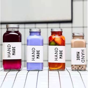 Gratis Monster Glas Franse Vierkante Flessen Drank Met Plastic Schroefdop 2 Oz 3 Oz 4 Oz 8Oz Glas <span class=keywords><strong>jar</strong></span> - Product Image 3
